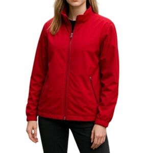 L.L. BEAN Red Warm Up Bomber Jacket Nylon Fleece Lined Preppy Granola Size S
